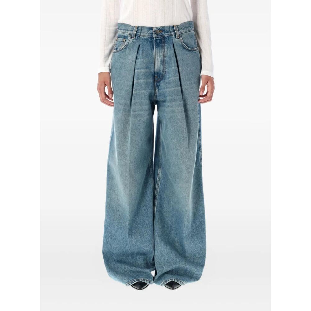 HAIKURE Candy Pleated Wide Leg Jeans Size 28